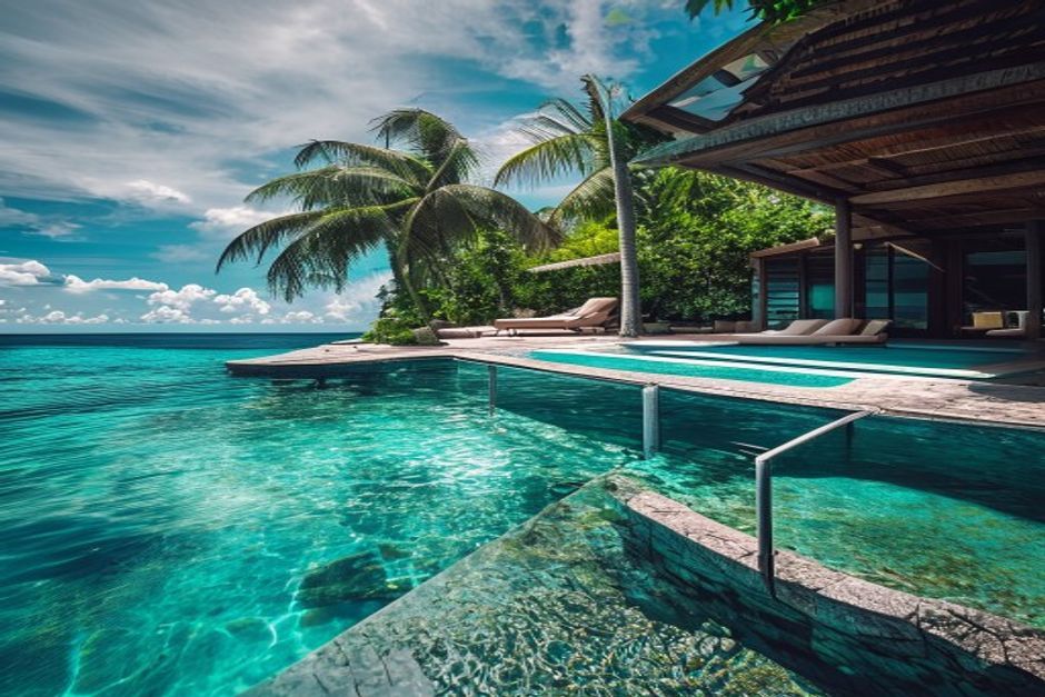 Sandals Dunn's River cascading pool architecture
