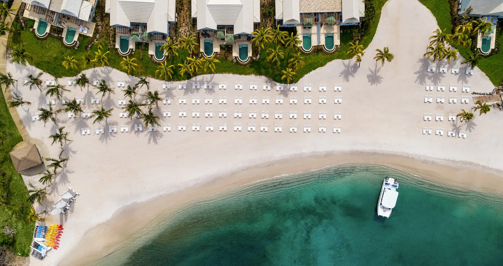 Sandals Emerald Bay beach panorama