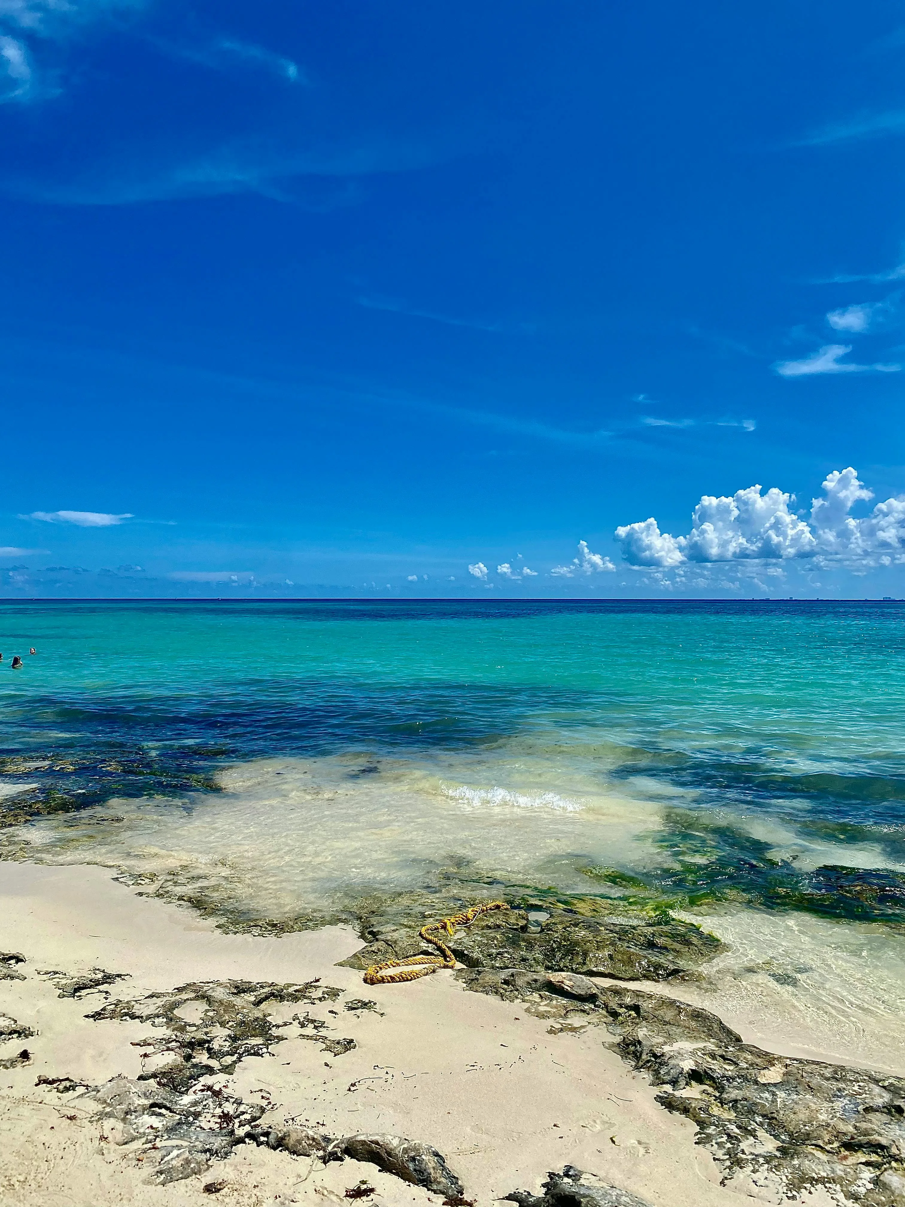 Caribbean beach with turquoise water and white sand
