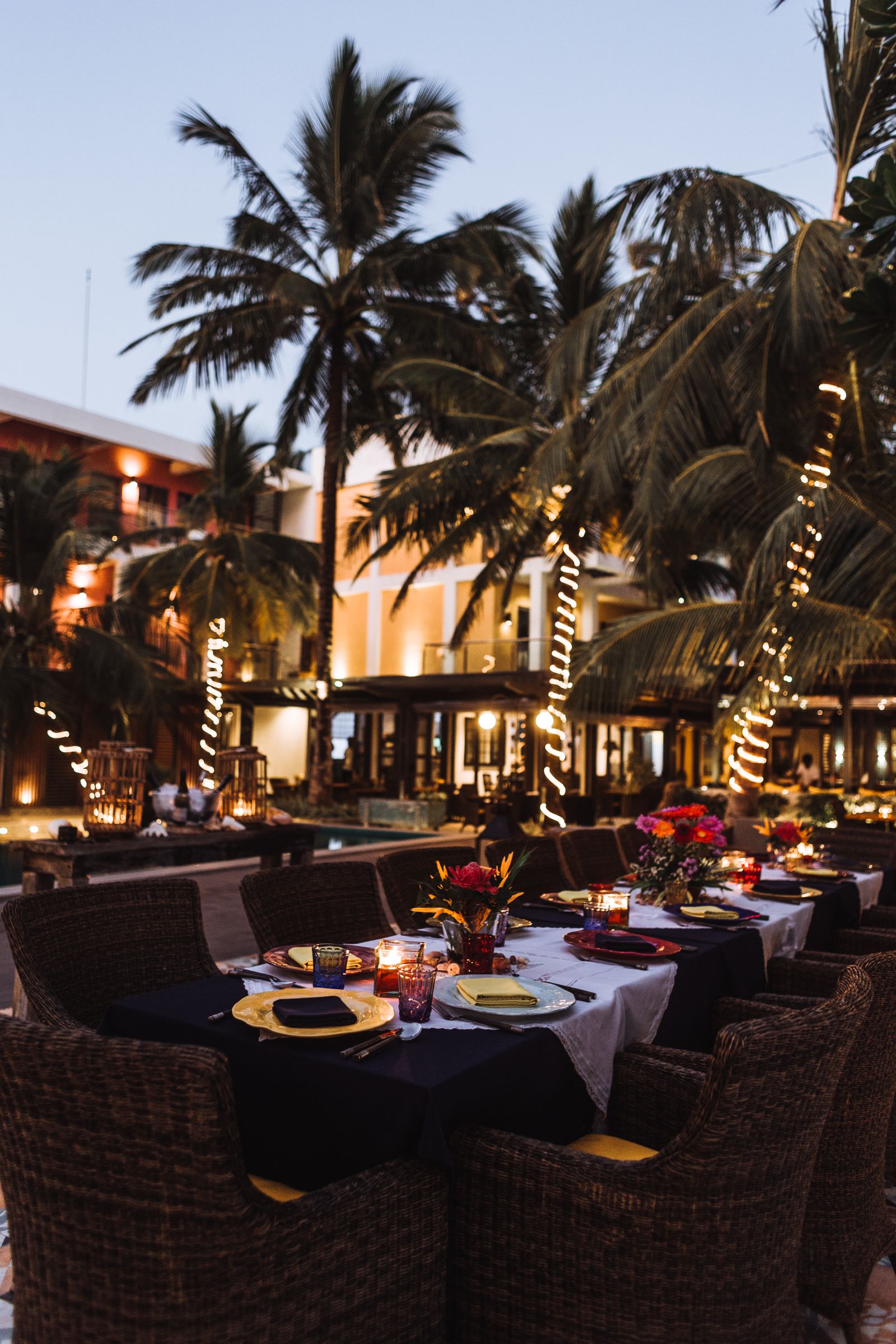 Overhead view of plated Caribbean-fusion dish at Sandals Royal Barbados fine dining venue
